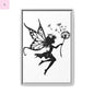Framed Canvas Fairy Art, whimsical wall decor, nursery room art, gift for her The flirty crow