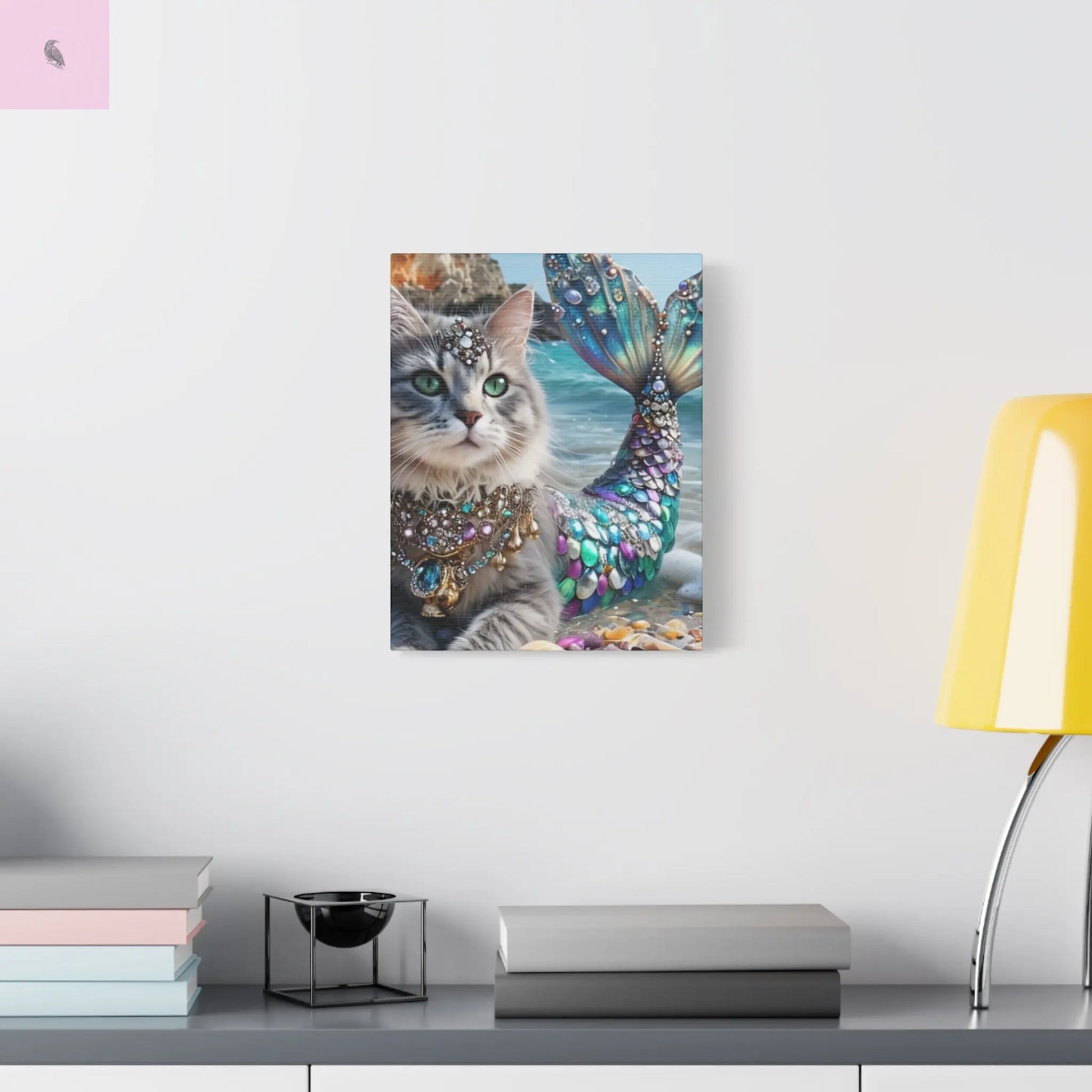 Mermaid Cat Canvas Art, Whimsical Cat Home Decor, Pet Lover Gift, Fantasy Wall Art, Ocean Room Decoration, Animal Lover Gift Cat lovers decor Printify