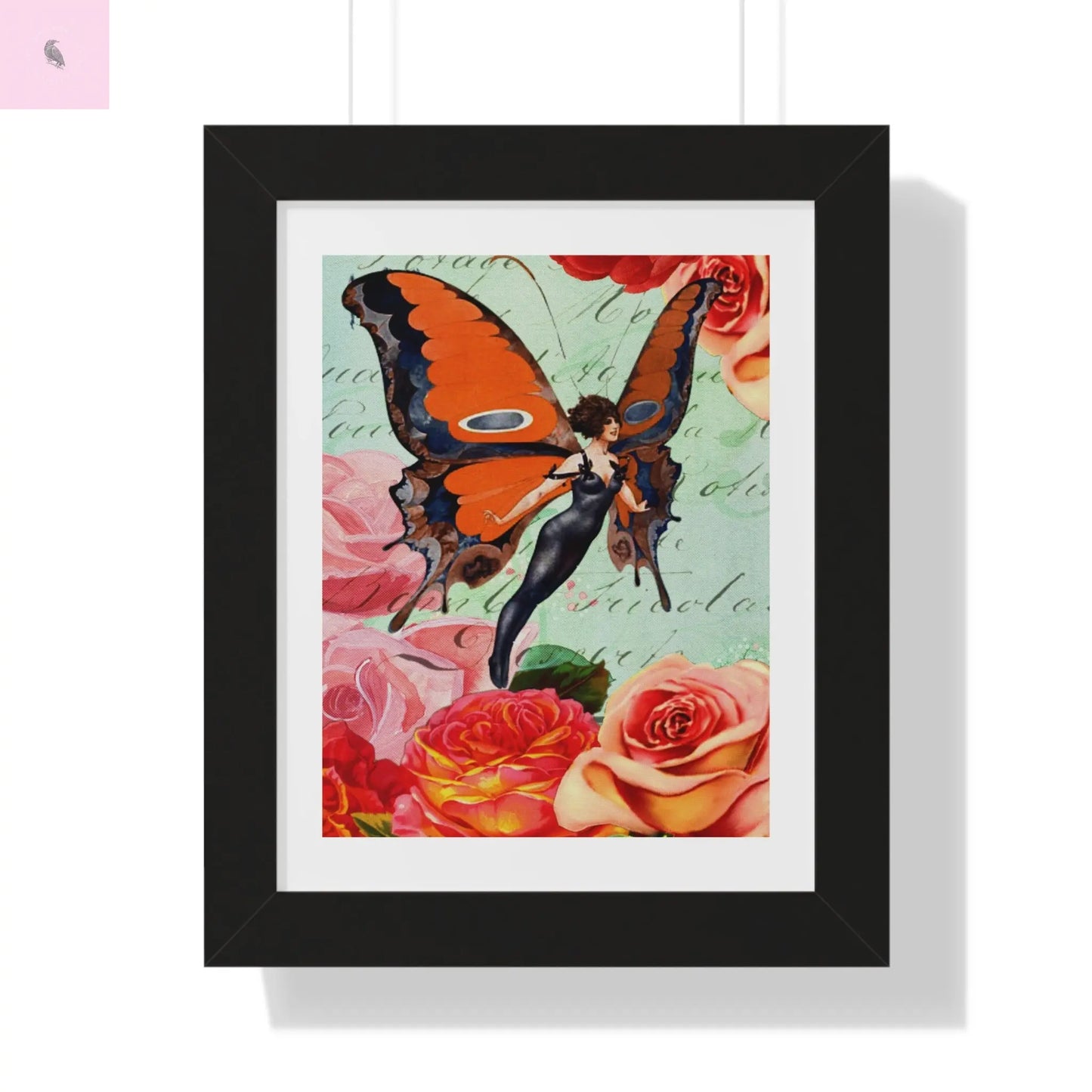 Vintage Butterfly Framed- Floral Wall Art - The flirty crow