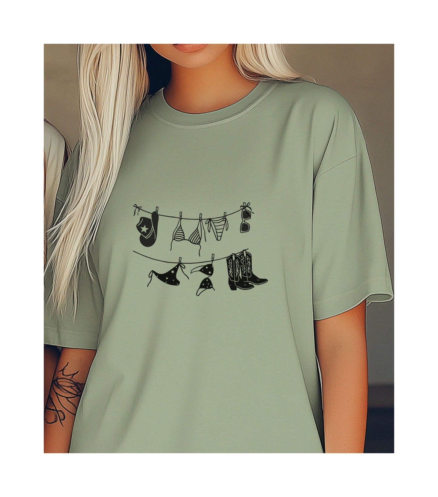 Cowgirl Summer Unisex Tee, Comfort Colors Beach Top, cowgirl style,Gift for Her, Vacation vibes, beach lover tee