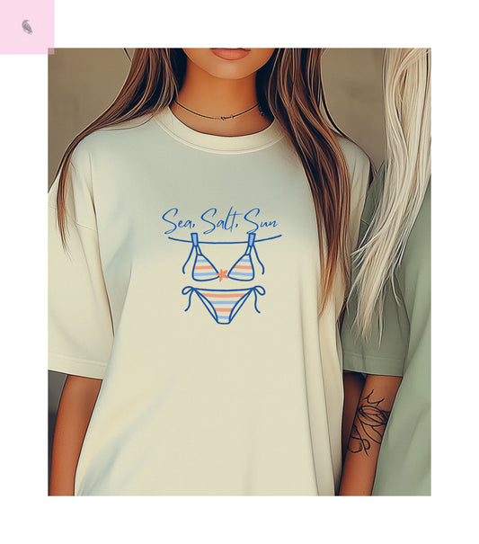 Bikini tshirt, Comfort Colors summer tee,  Beach Lover T-shirt, Vacation shirt, gift for her, unisex The flirty crow