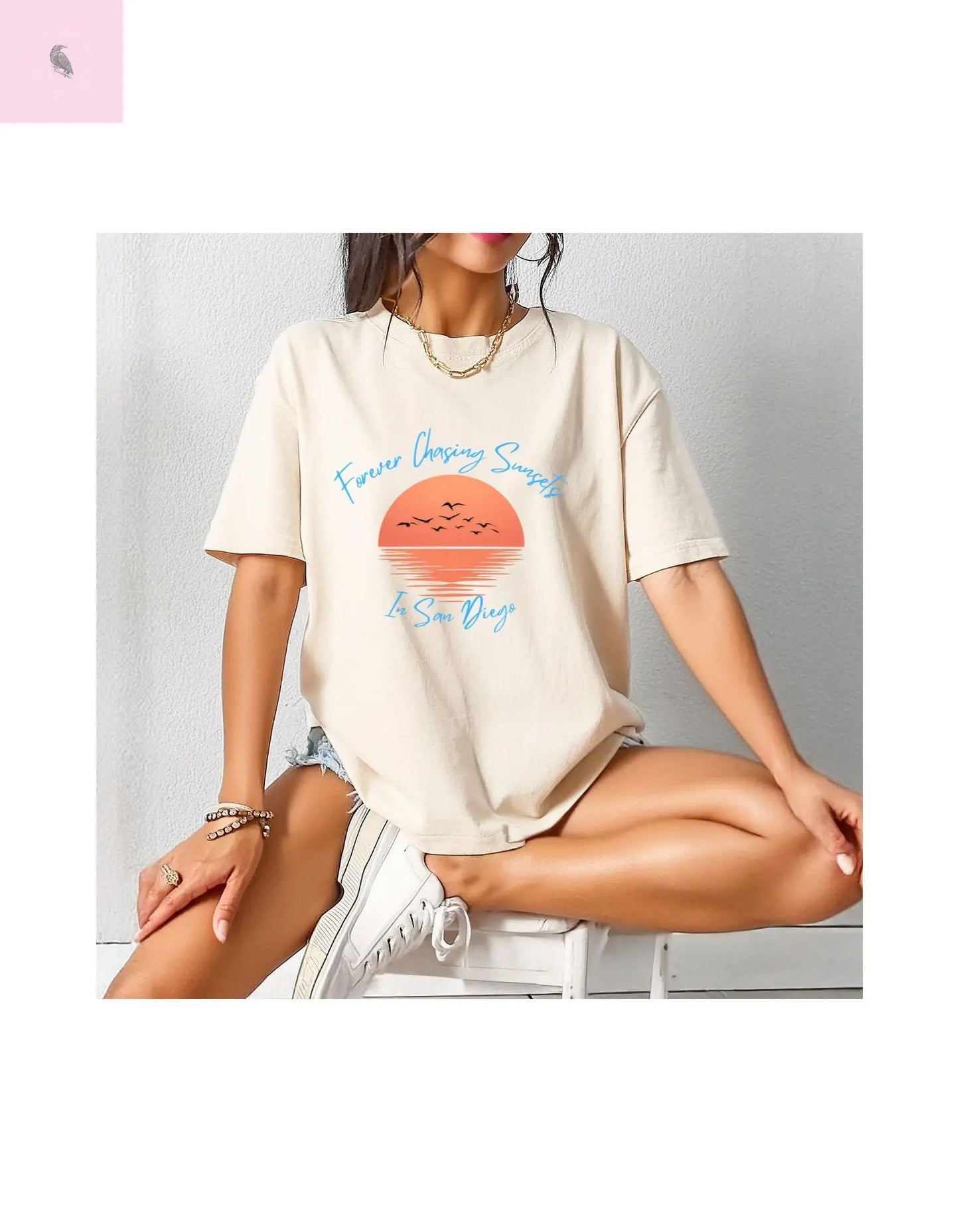 Chasing Sunsets T-Shirt - San Diego California Custom Colors - The flirty crow