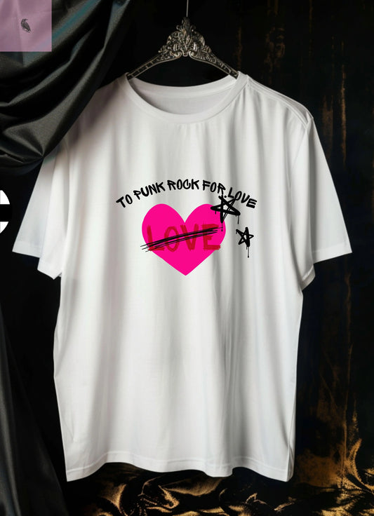 Punk Rock Music Lover Unisex Tee, Too Punk Rock for Love Fun Quality Bella+Canvas Cotton Tee, Concert Tee, Music Festival Shirt, Punk Band the flirty crow