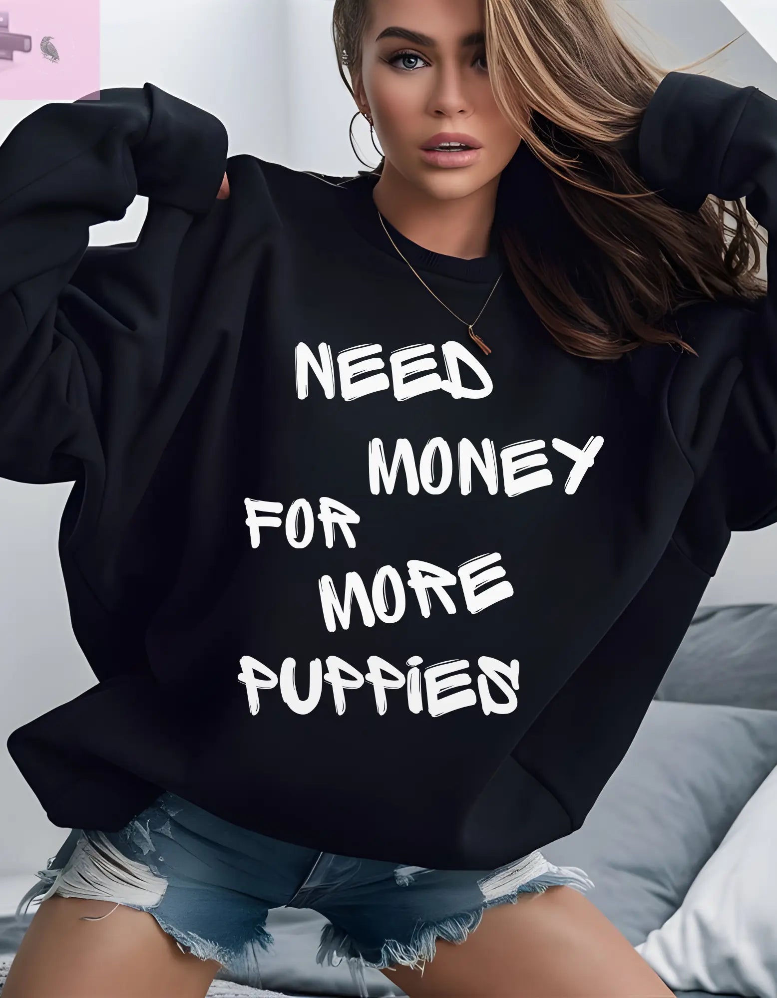 Dog Lovers Sweatshirt the flirty crow