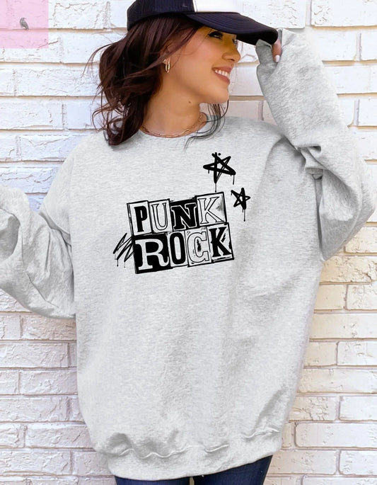 Punk Rock Crewneck Sweatshirt, Trendy Music Lover Sweatshirt, Cozy Warm Sweater, Unisex Sweatshirt, Fun Crewneck Jumper the flirty crow