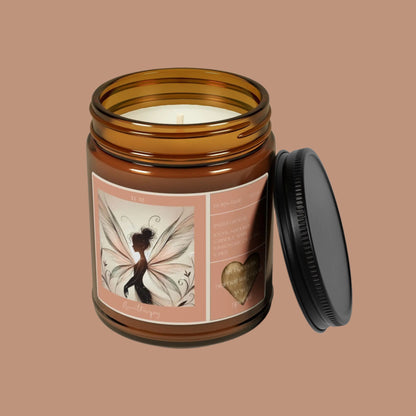 Fairy Essence Scented Soy Candle - Amber Jar, Aromatherapy Bliss Printify