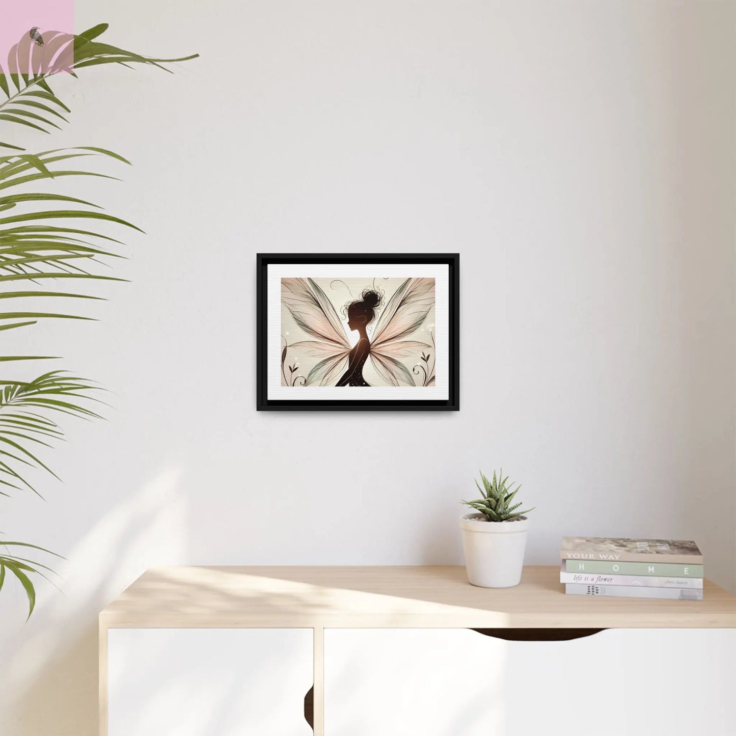 Framed Canvas Fairy wall art - The flirty crow