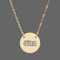 49ers Engraved Circle Necklace  Personalized NFL Football Fan Pendant