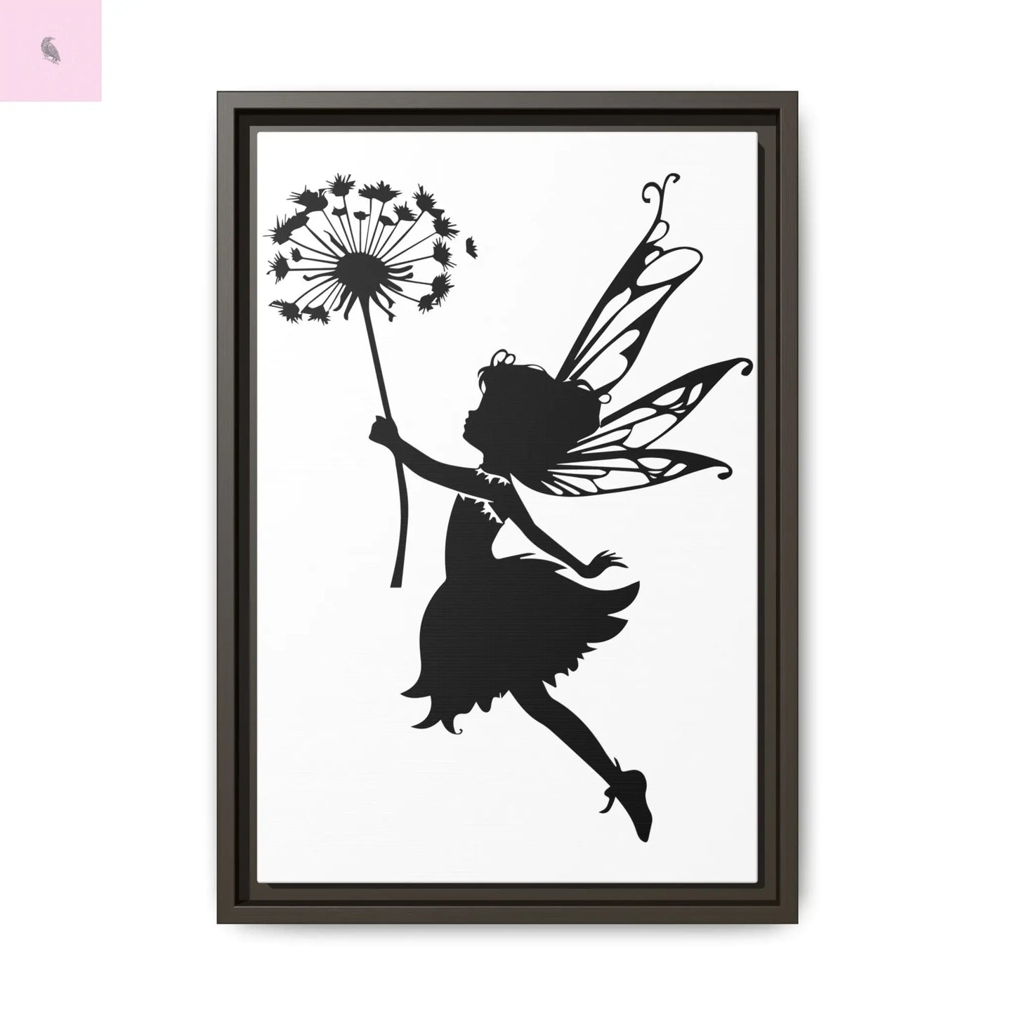 Framed canvas Fairy Silhouette Wall Art, Fairy lover Home Decor, Whimsical Framed Canvas, Fairy Gift, Kids Room Decoration, Nursery Art The flirty crow