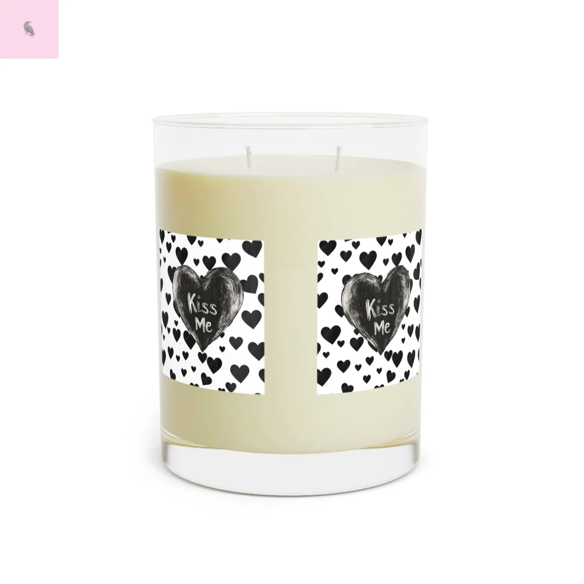 Valentines day scented glass 11 0z soy candle the flirty crow