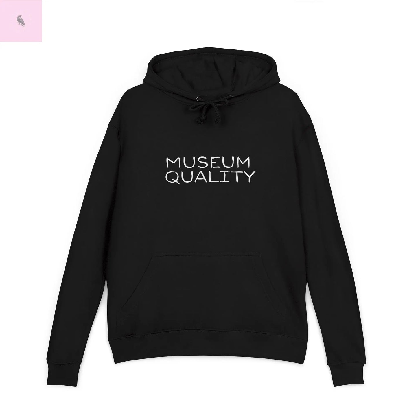 Minimalist Black unisex hoodie, French terry  Graphic Hooded Sweatshirt Printify