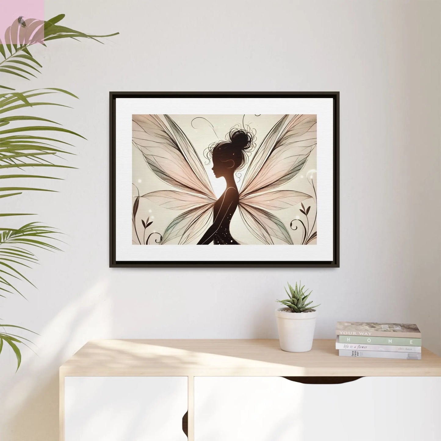 Framed Canvas Fairy wall art - The flirty crow