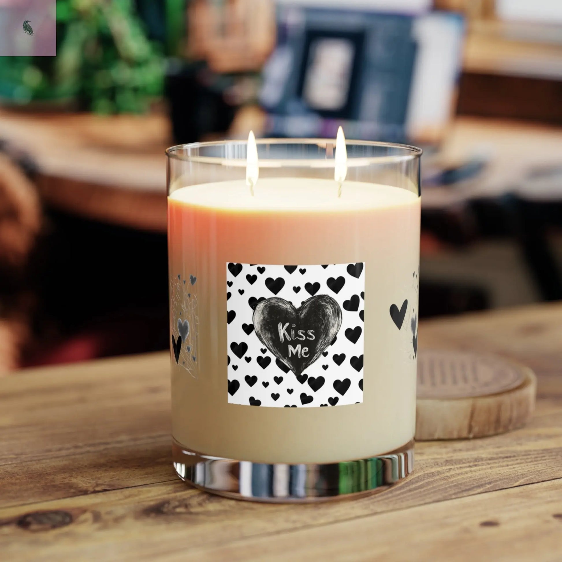 Valentines day scented glass 11 0z soy candle the flirty crow