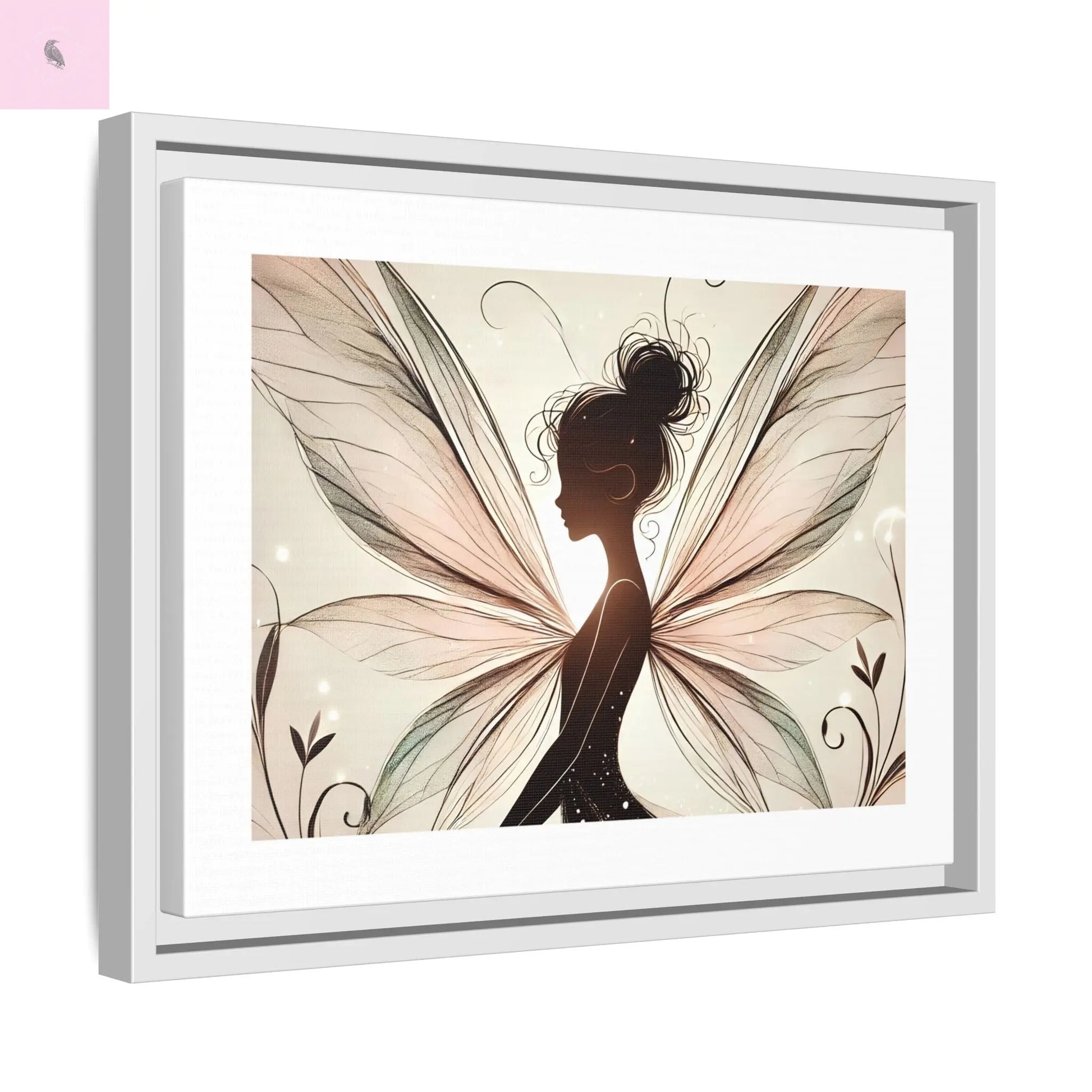Framed Canvas Fairy wall art - The flirty crow