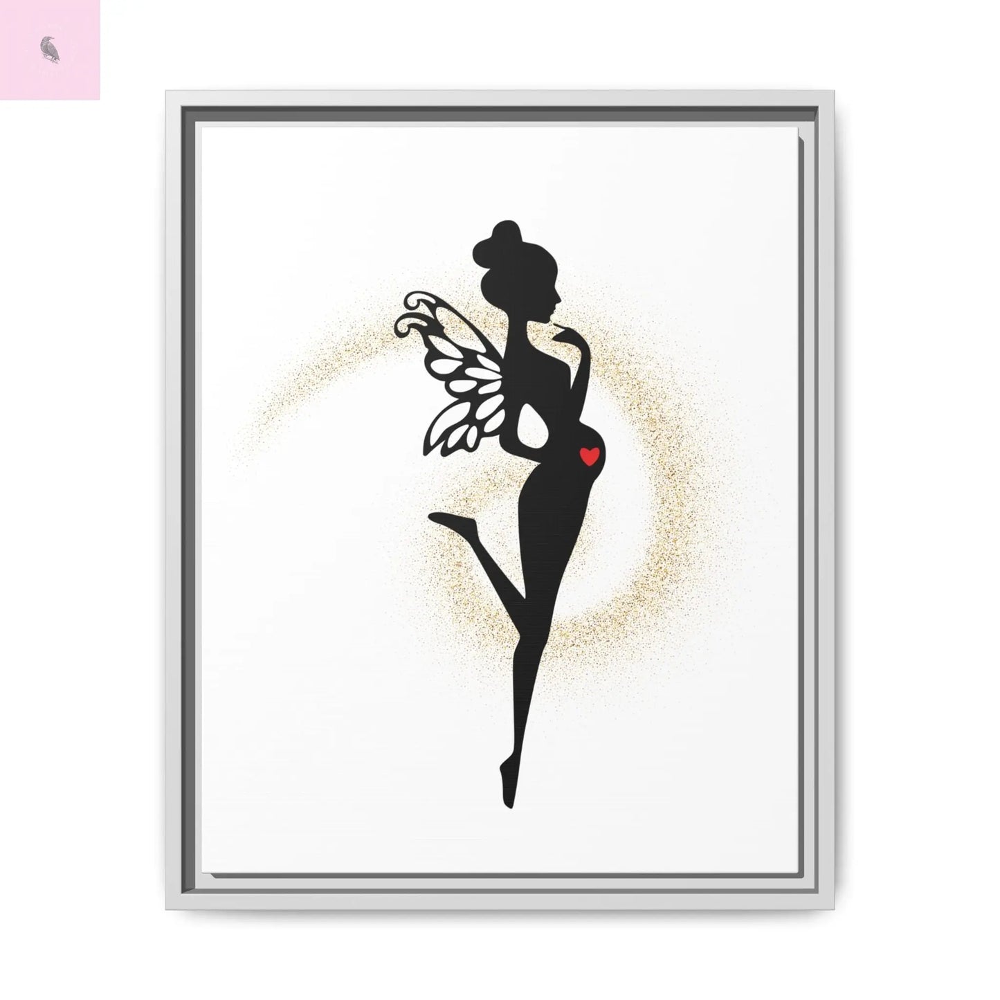 Framed Fairy Art Print - Enchanting Decor for Expecting Mothers, Baby Shower Gift, Elegant Nursery Wall Art, Whimsical Home Accent The flirty crow
