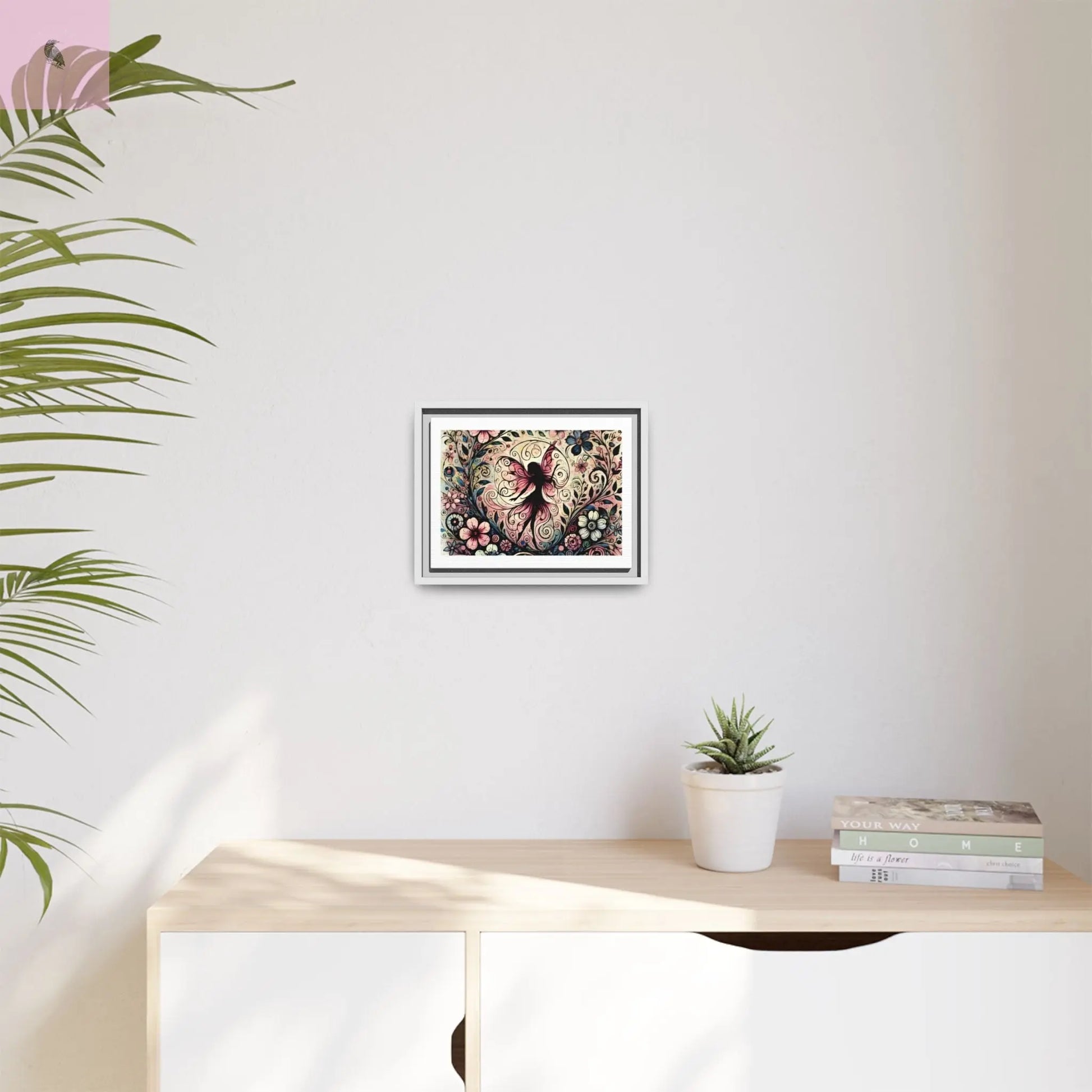 Framed Canvas Fairy art - The flirty crow