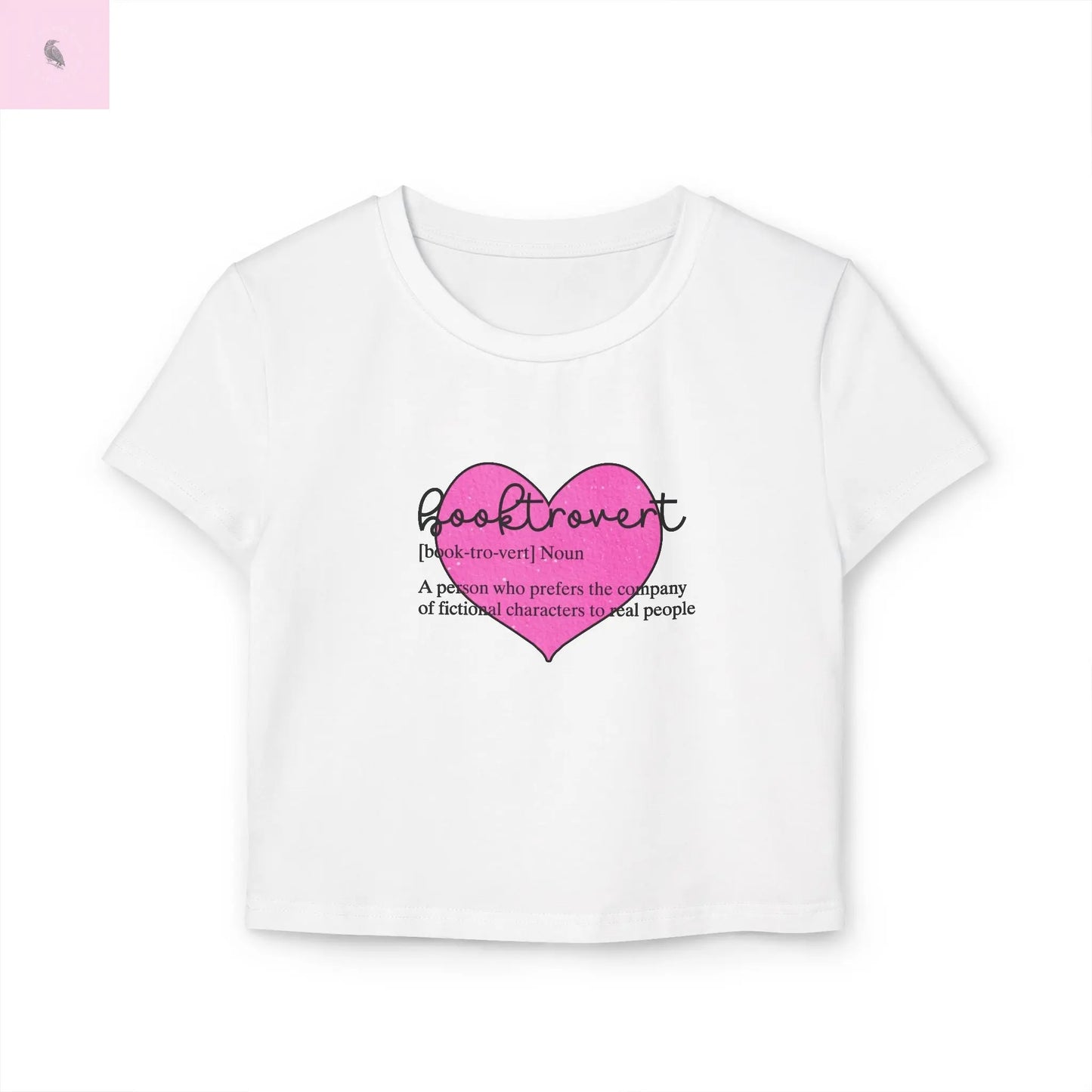 Cropped Tee for Book Lovers , Trendy Summer Crop top, Booktrovert baby tee The flirty crow