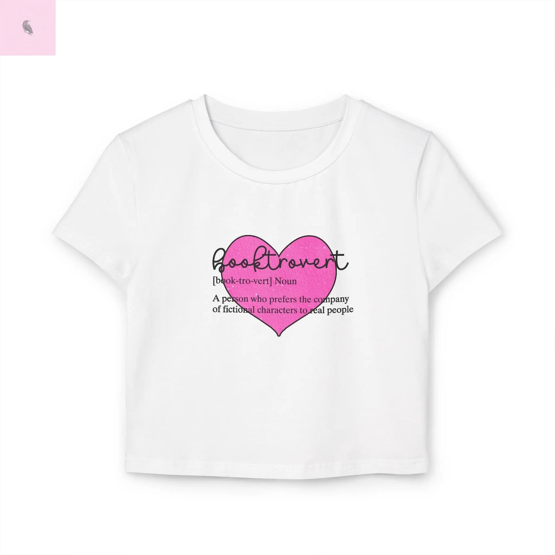 Cropped Tee for Book Lovers , Trendy Summer Crop top, Booktrovert baby tee The flirty crow