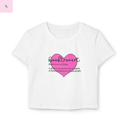 Cropped Tee for Book Lovers , Trendy Summer Crop top, Booktrovert baby tee The flirty crow