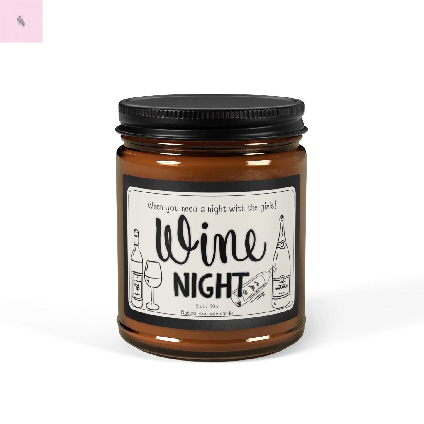 Wine Night Scented Soy Candle,  Home Decor, Gift for Wine Lovers, friendship gift, Party Candle, wine candle Printify