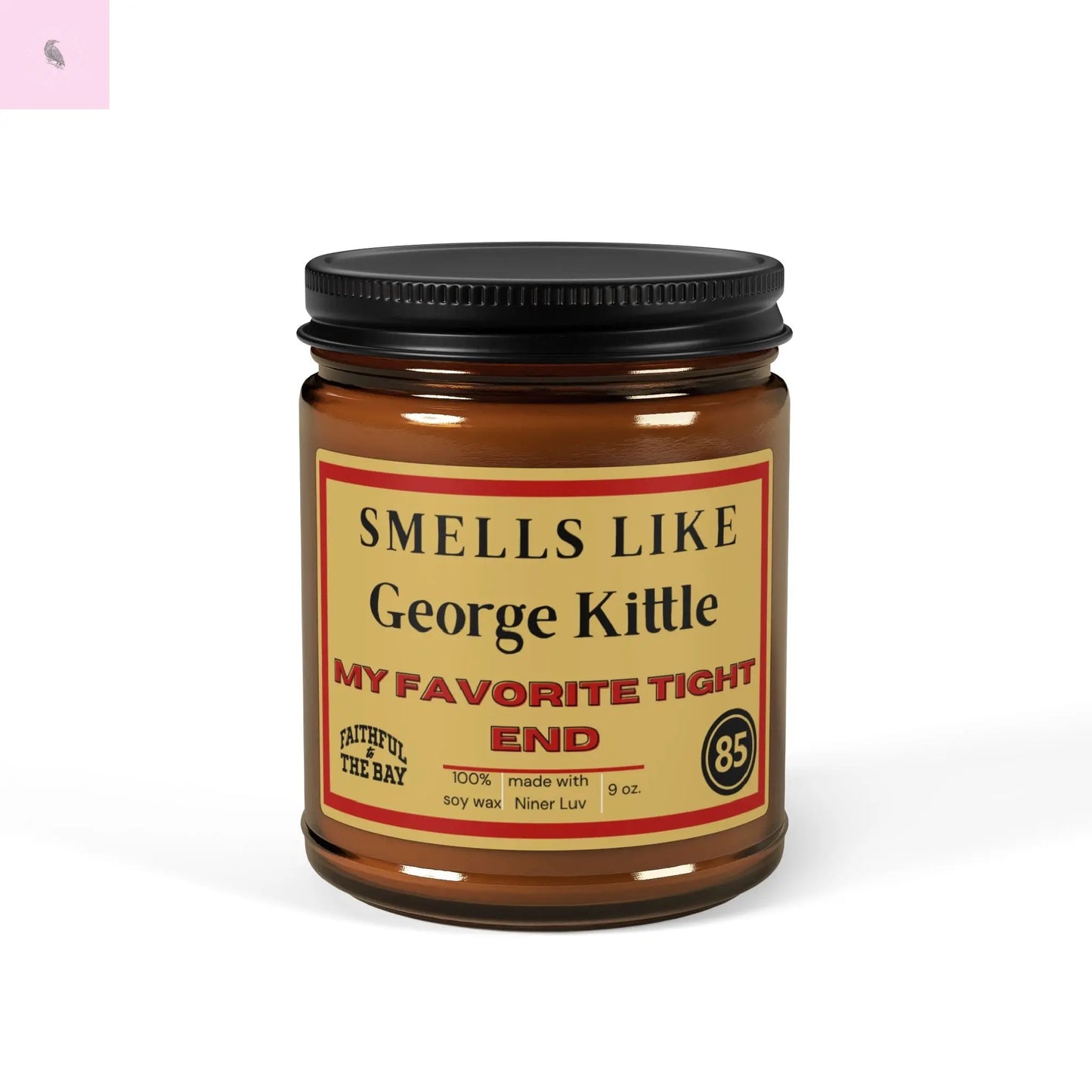 George Kittle 49ers Soy Candle  Amber Jar Football Fan Candle (9oz, Scented) The flirty crow