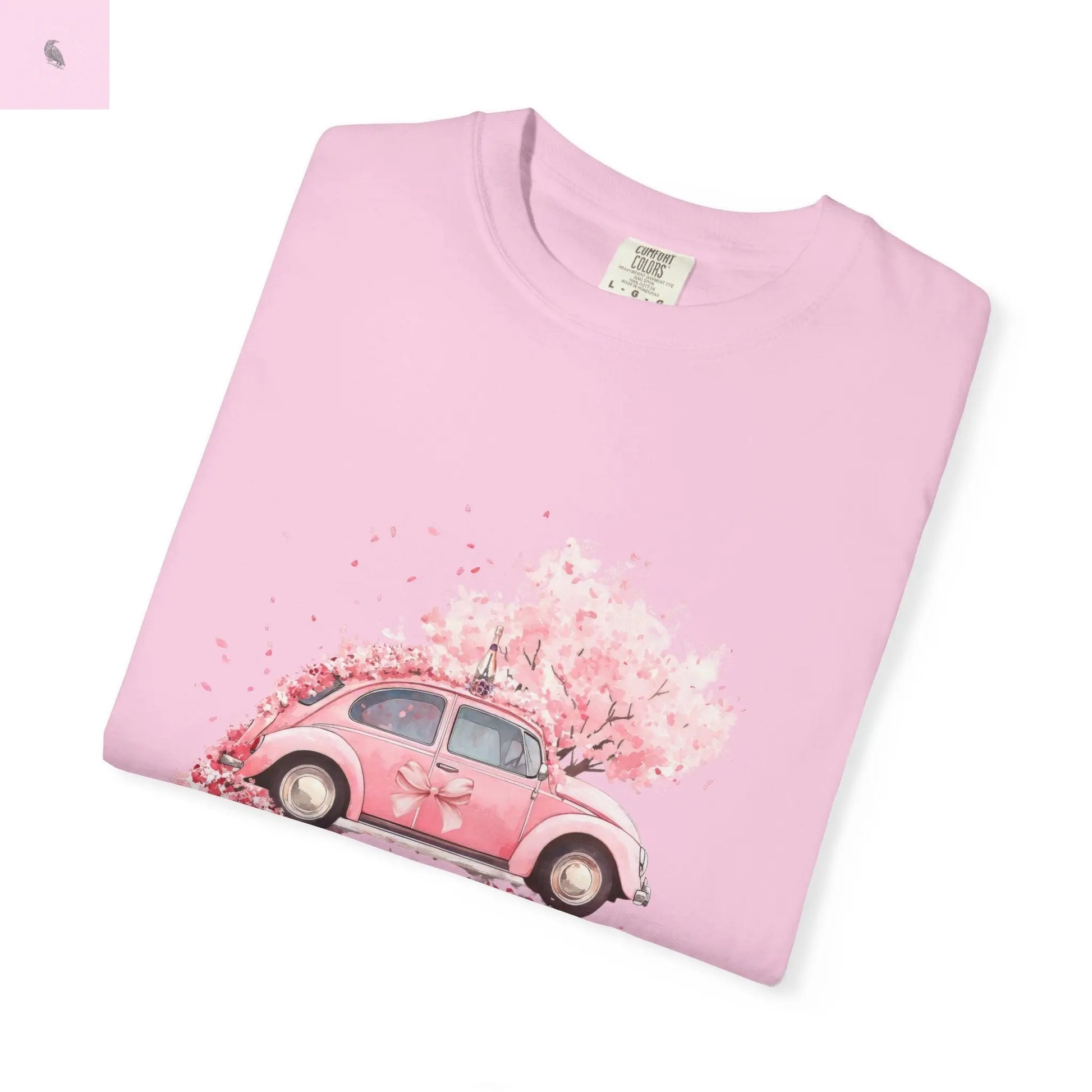 Vintage Car Floral T-Shirt, Unisex Tee, Casual Wear, Gift for Her, Spring Fashion, Boho Style, coquette design Printify