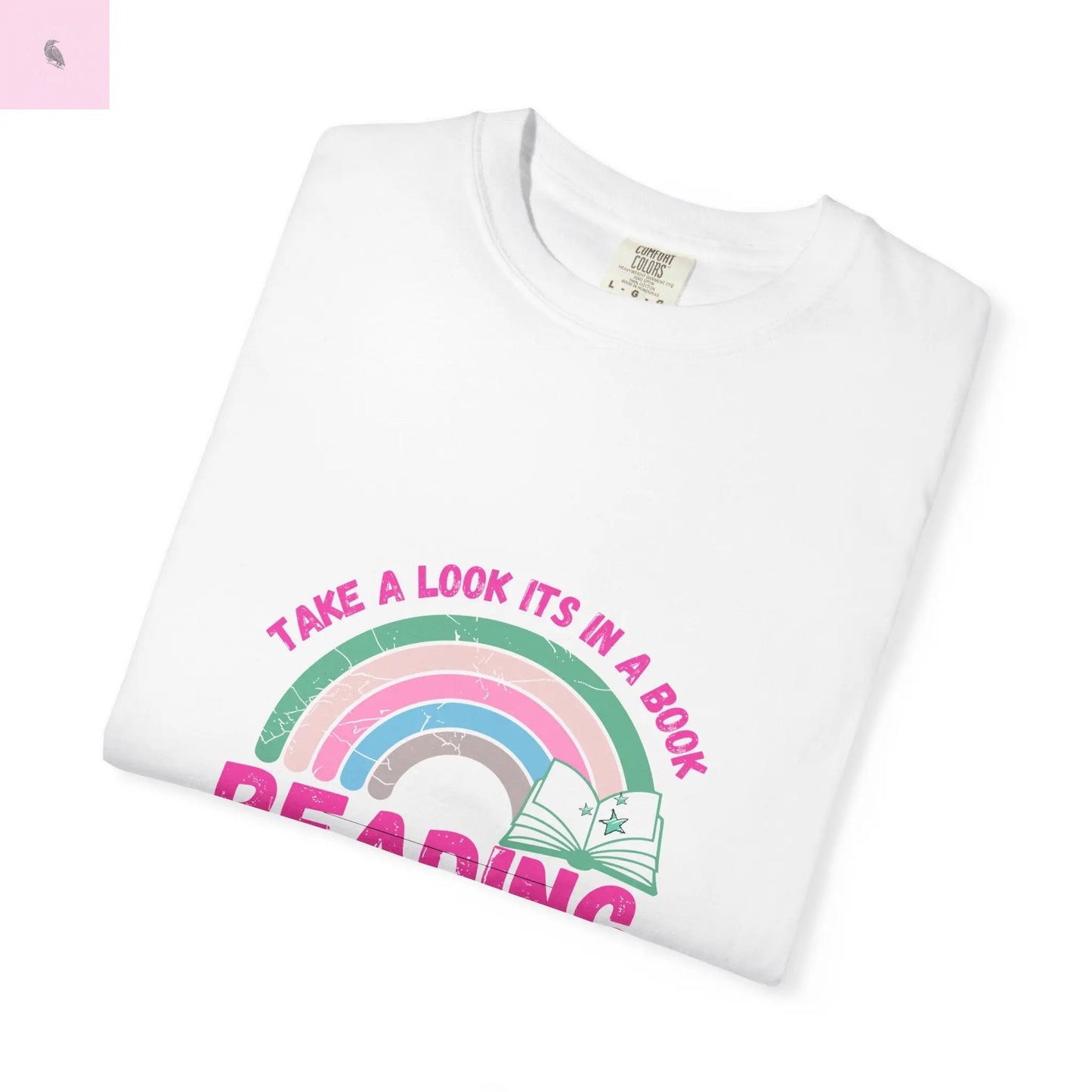 Reading Rainbow Book Lovers  tee, Comfort Colors T-Shirt,  gift for reader, retro reading shirt, book club tshirt, bookworm top Printify