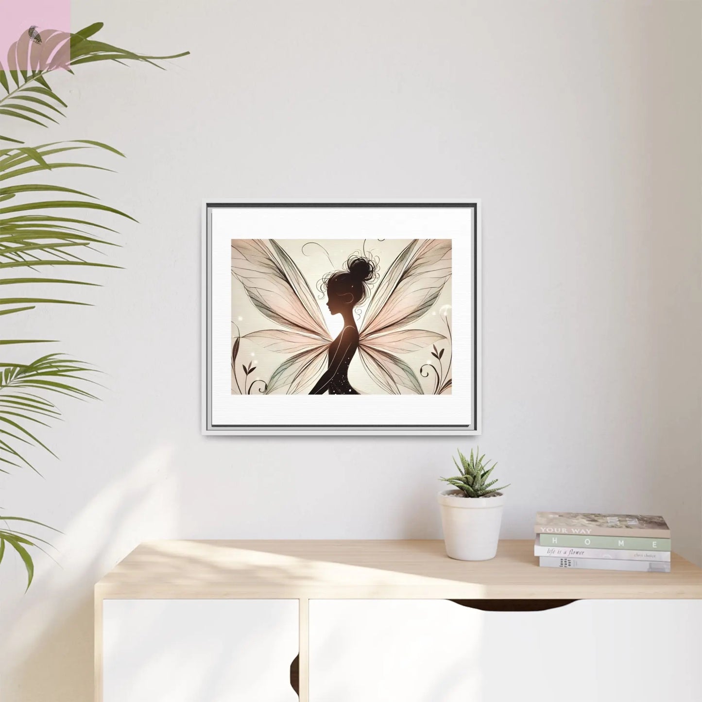 Framed Canvas Fairy wall art - The flirty crow