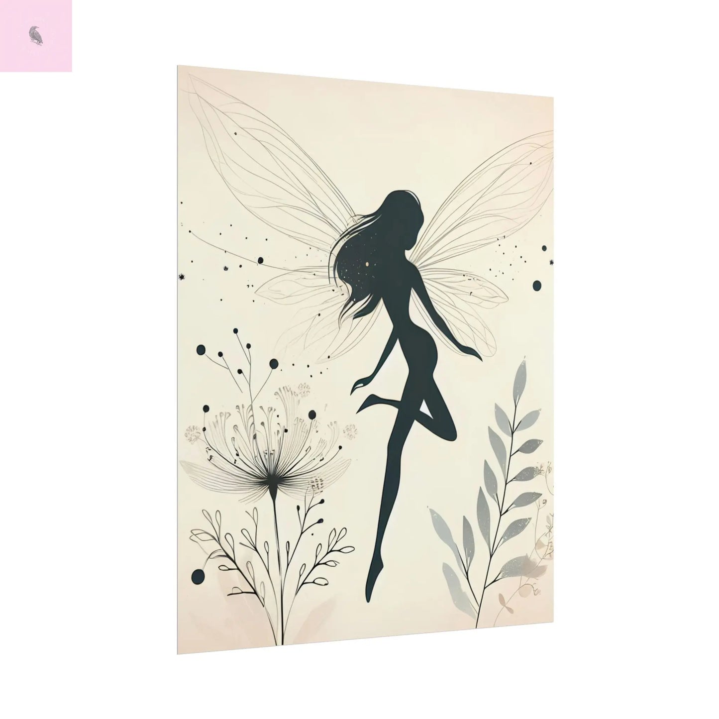 Elegant Fairy Silhouette Rolled Poster - Enchanting Wall Art for Home Decor - The flirty crow
