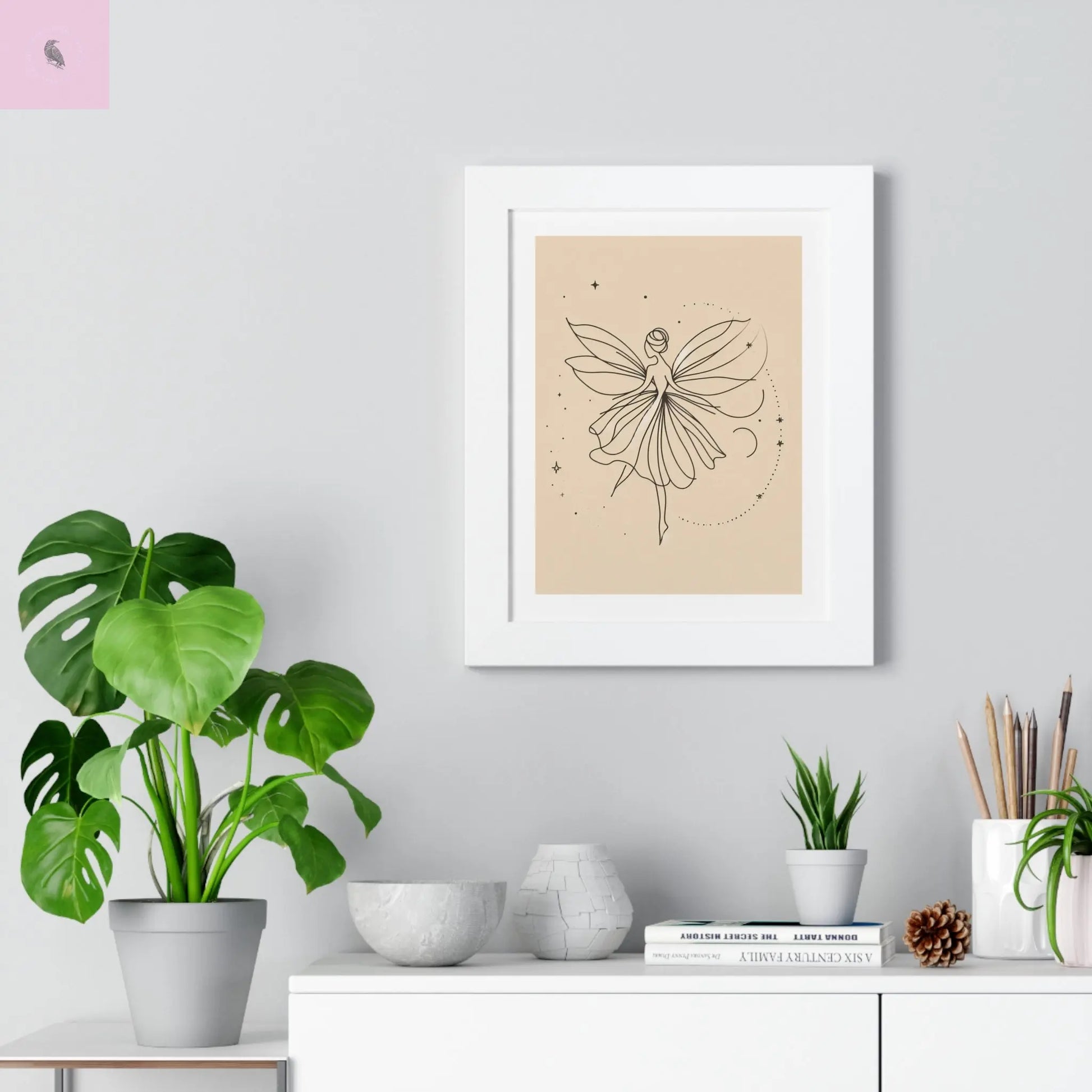 Whimsical Fairy Framed Vertical wall art - Enchanting Home Decor for fairy Lovers - The flirty crow