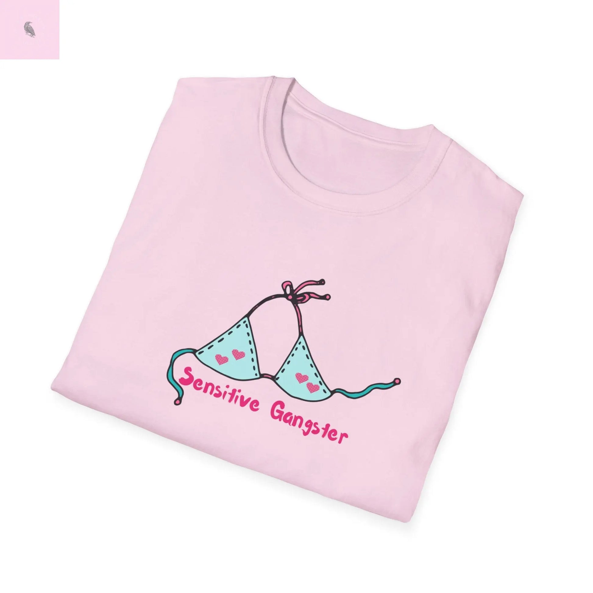 Sensitive Gangster T-Shirt, Funny beach Tee, love island tshirt, Gift for her, Summer top,  Casual Wear, The flirty crow