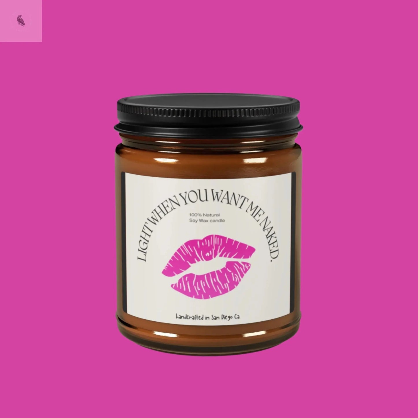 Light When You Want Me Naked Scented Soy Candle - Amber Jar The flirty crow