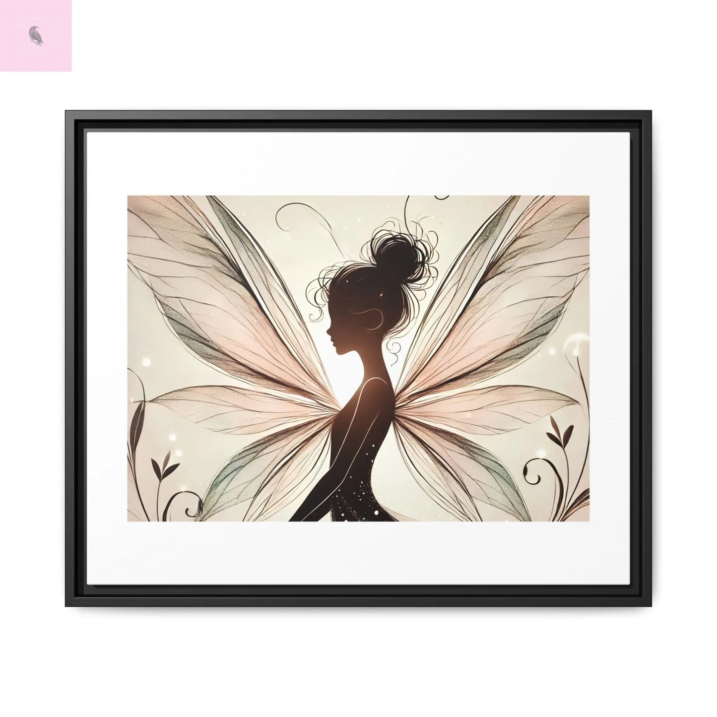 Framed Canvas Fairy wall art - The flirty crow