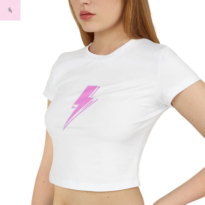 Pink Lightning Bolt Baby Tee the flirty crow