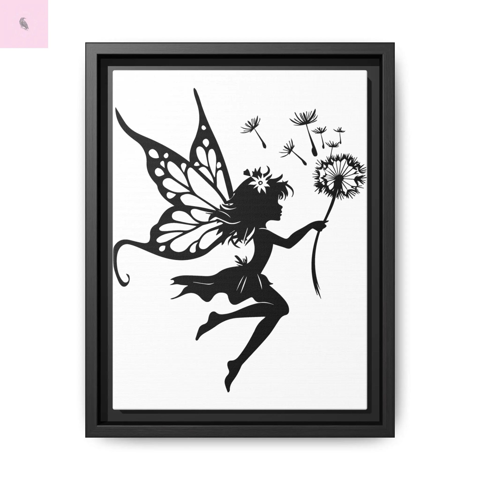 Framed Canvas Fairy Art, whimsical wall decor, nursery room art, gift for her The flirty crow