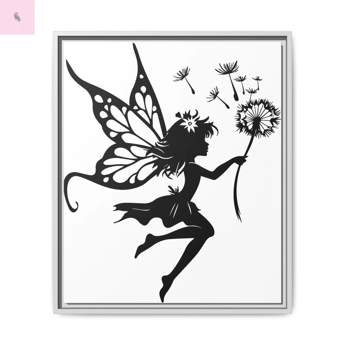 Framed Canvas Fairy Art, whimsical wall decor, nursery room art, gift for her The flirty crow