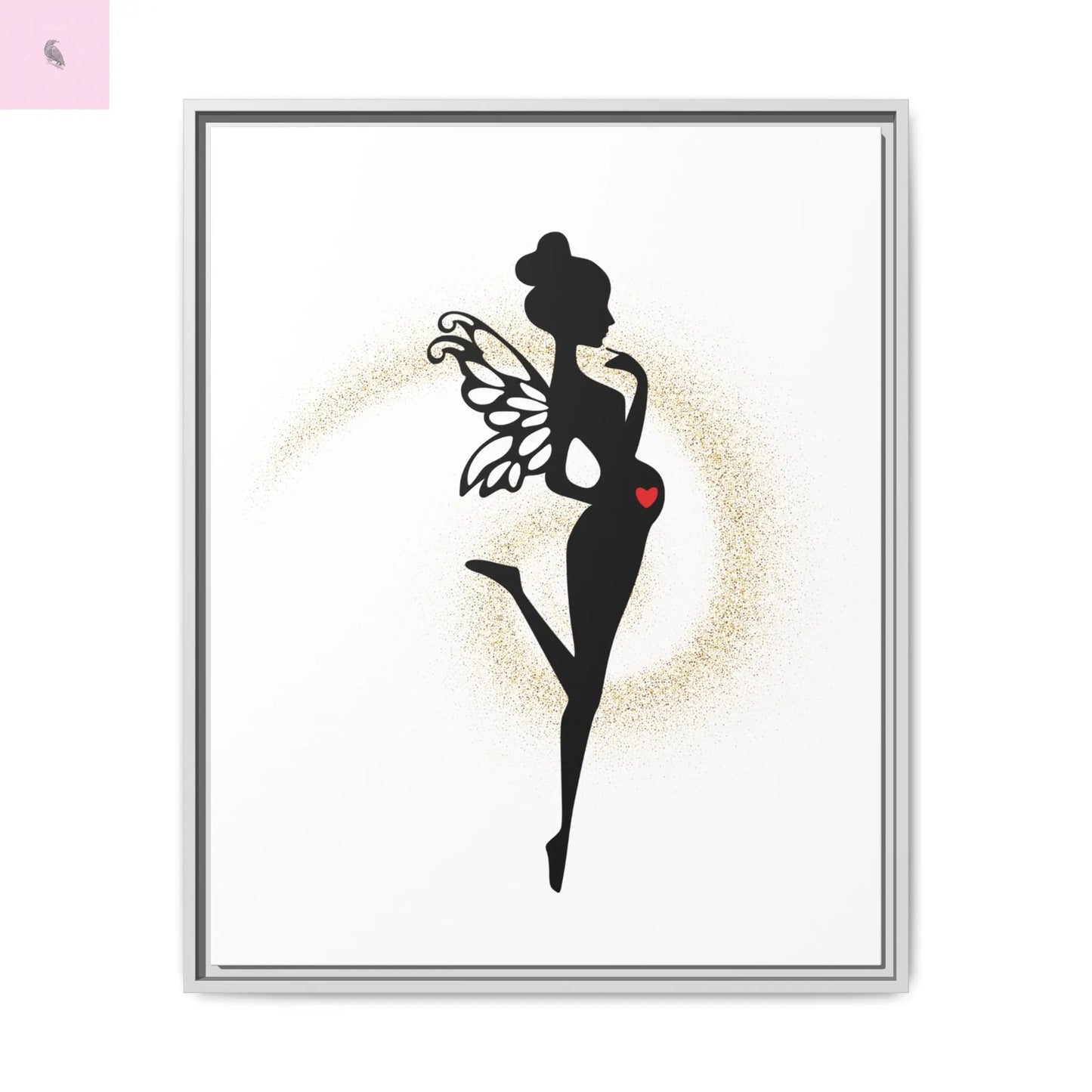 Framed Fairy Art Print - Enchanting Decor for Expecting Mothers, Baby Shower Gift, Elegant Nursery Wall Art, Whimsical Home Accent The flirty crow