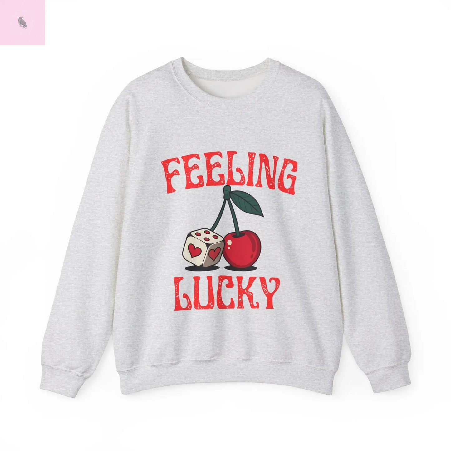 Lucky Cherries Sweatshirt, Feeling Lucky Unisex Crewneck, Lucky Charm Jumper, Casino Lover Gift, Gambling Apparel, Cherry Print Pullover the flirty crow
