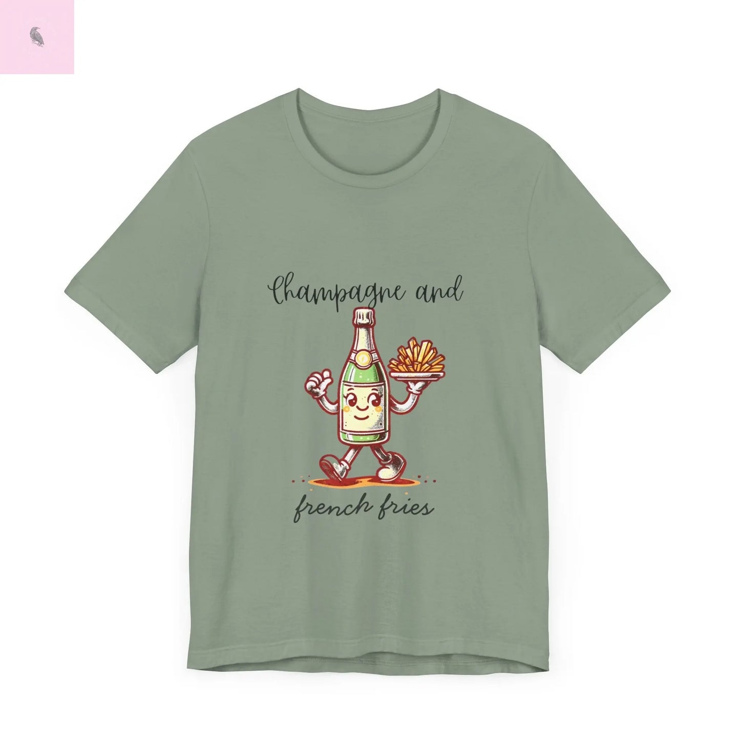 Champagne and French Fries Unisex Bella+ Canvas Tee The flirty crow