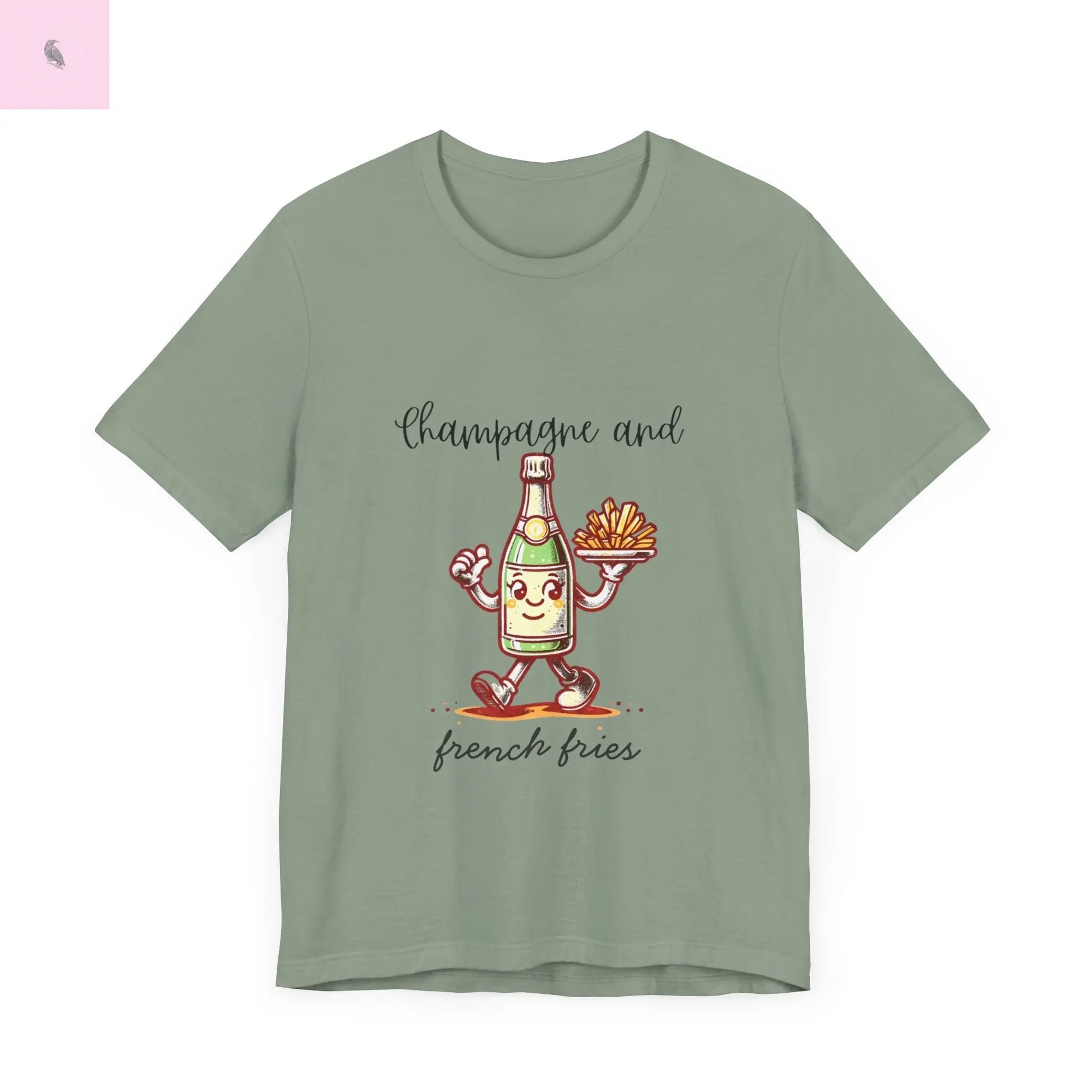 Champagne and French Fries Unisex Bella+ Canvas Tee The flirty crow