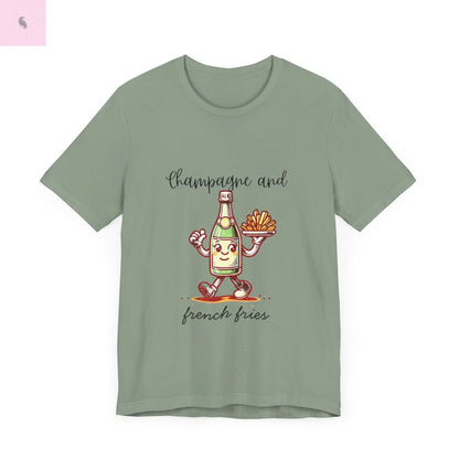 Champagne and French Fries Unisex Bella+ Canvas Tee The flirty crow