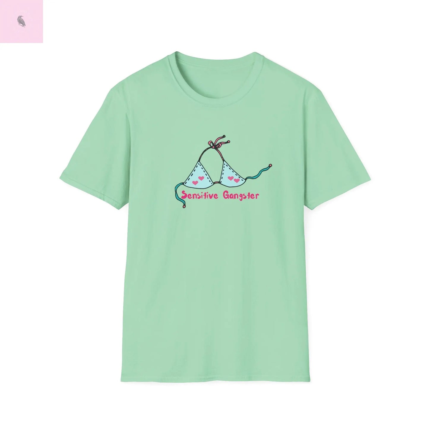 Sensitive Gangster T-Shirt, Funny beach Tee, love island tshirt, Gift for her, Summer top,  Casual Wear, The flirty crow