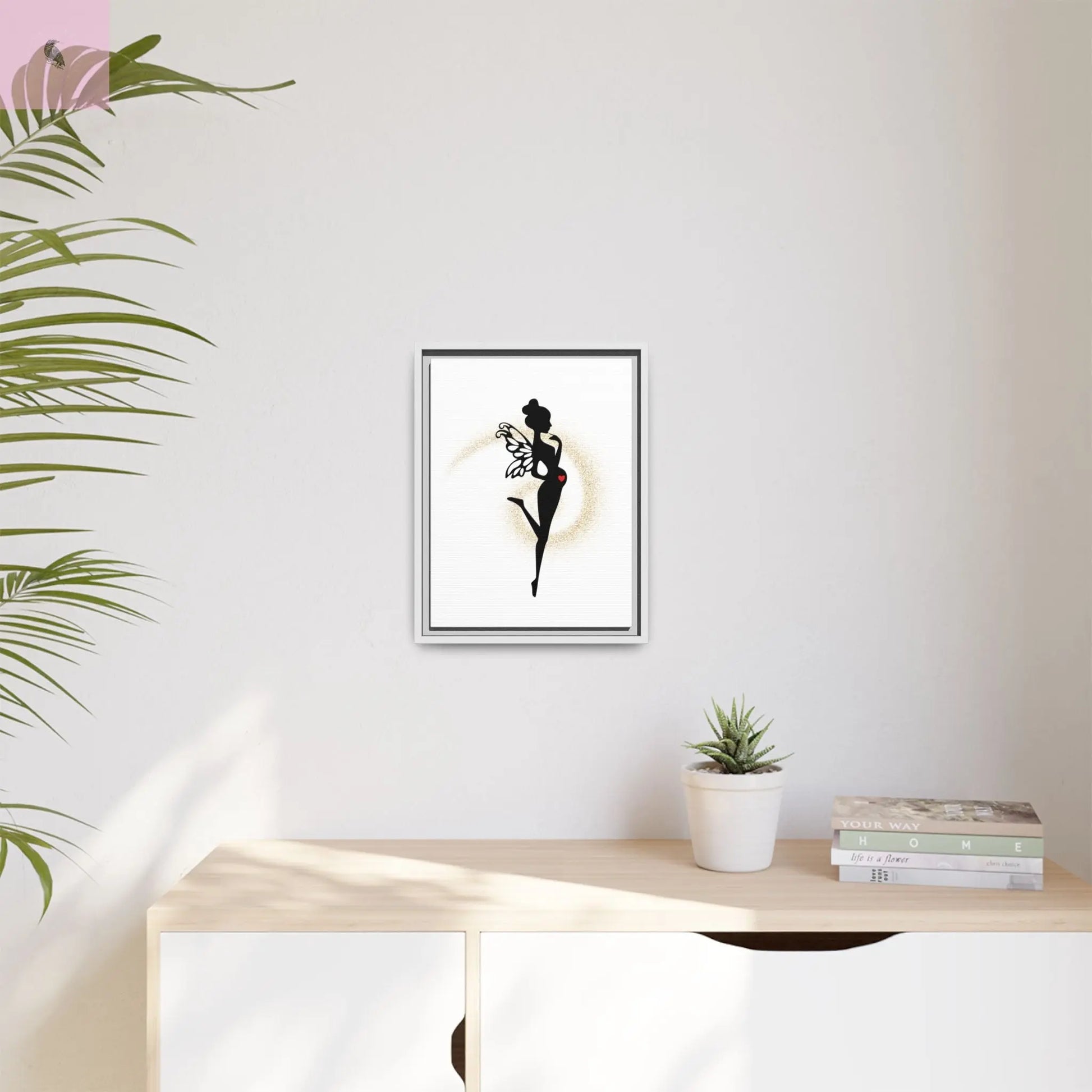 Framed Fairy Art Print - Enchanting Decor for Expecting Mothers, Baby Shower Gift, Elegant Nursery Wall Art, Whimsical Home Accent The flirty crow