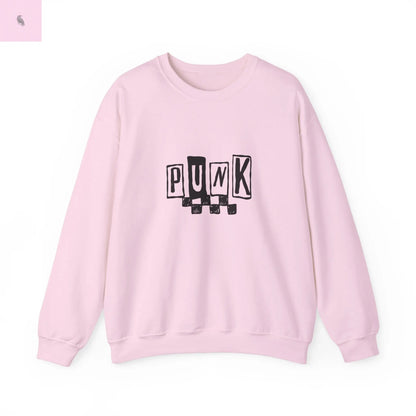 Punk Rock Sweatshirt, Trendy Crewneck unisex Fun Cotton Pullover, Cozy Streetwear Sweater, Soft Quality Grunge Top the flirty crow