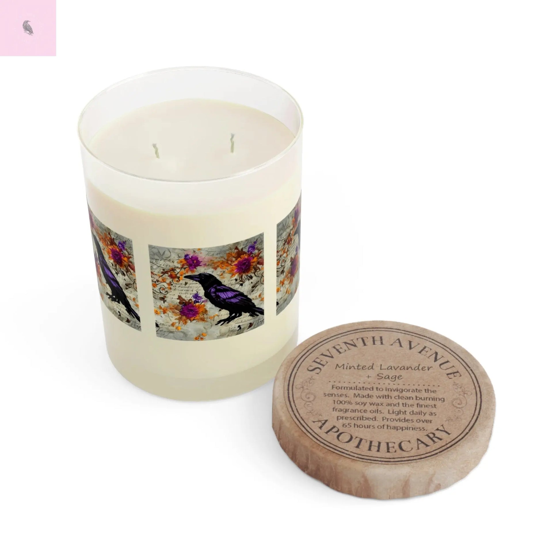 Soy Candle - Crow Lovers 11oz Glass the flirty crow