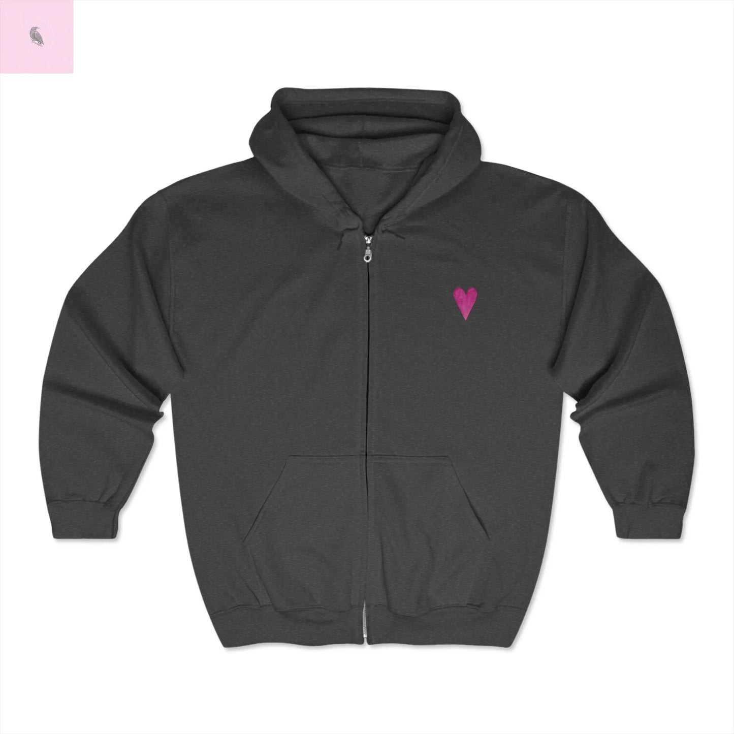 Heart Lighting Zip Up Hoodie - Heavy Blend Full Zip the flirty crow