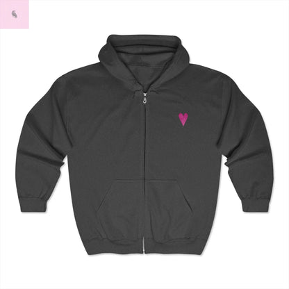 Heart Lighting Zip Up Hoodie - Heavy Blend Full Zip the flirty crow