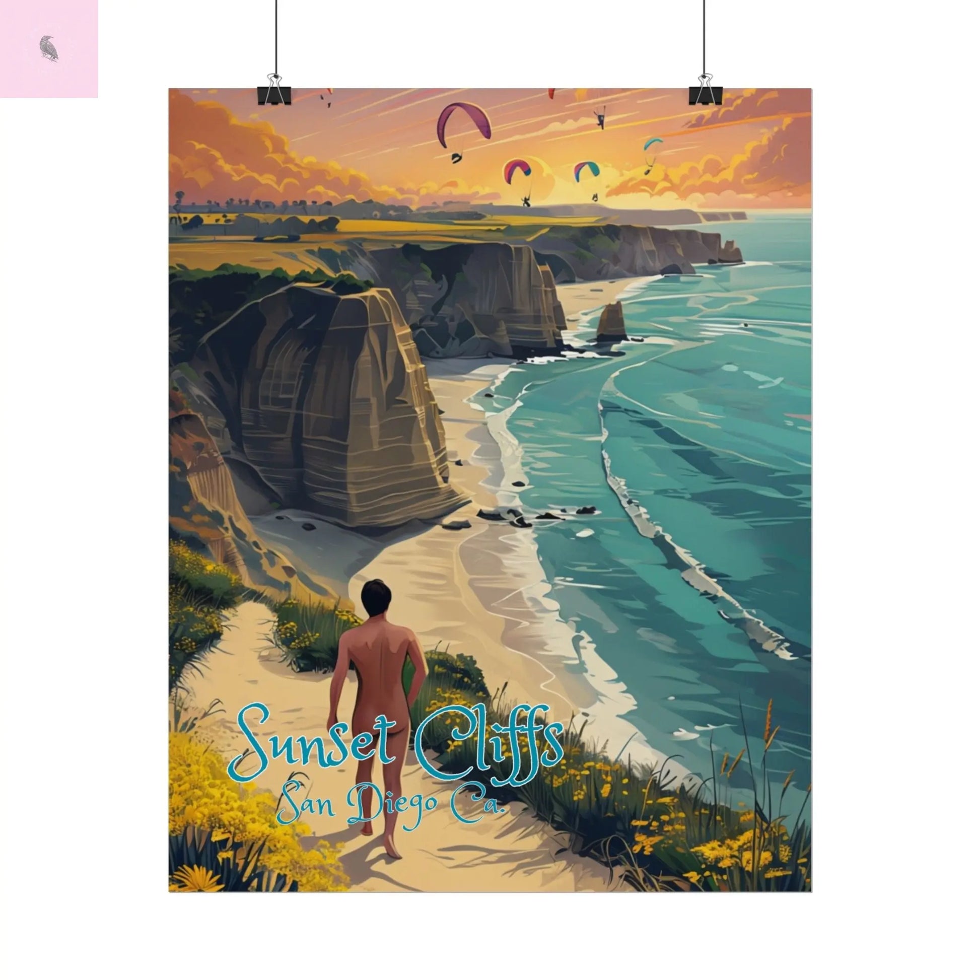 Sunset Cliffs Rolled Poster, Scenic Art Print, San Diego  Beach Decor, Coastal Wall Art, Gift for Beach Lovers, Home Decoration Printify