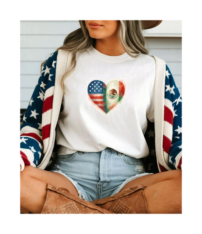 Hispanic Heritage Mexico America Flags Unisex T-Shirt