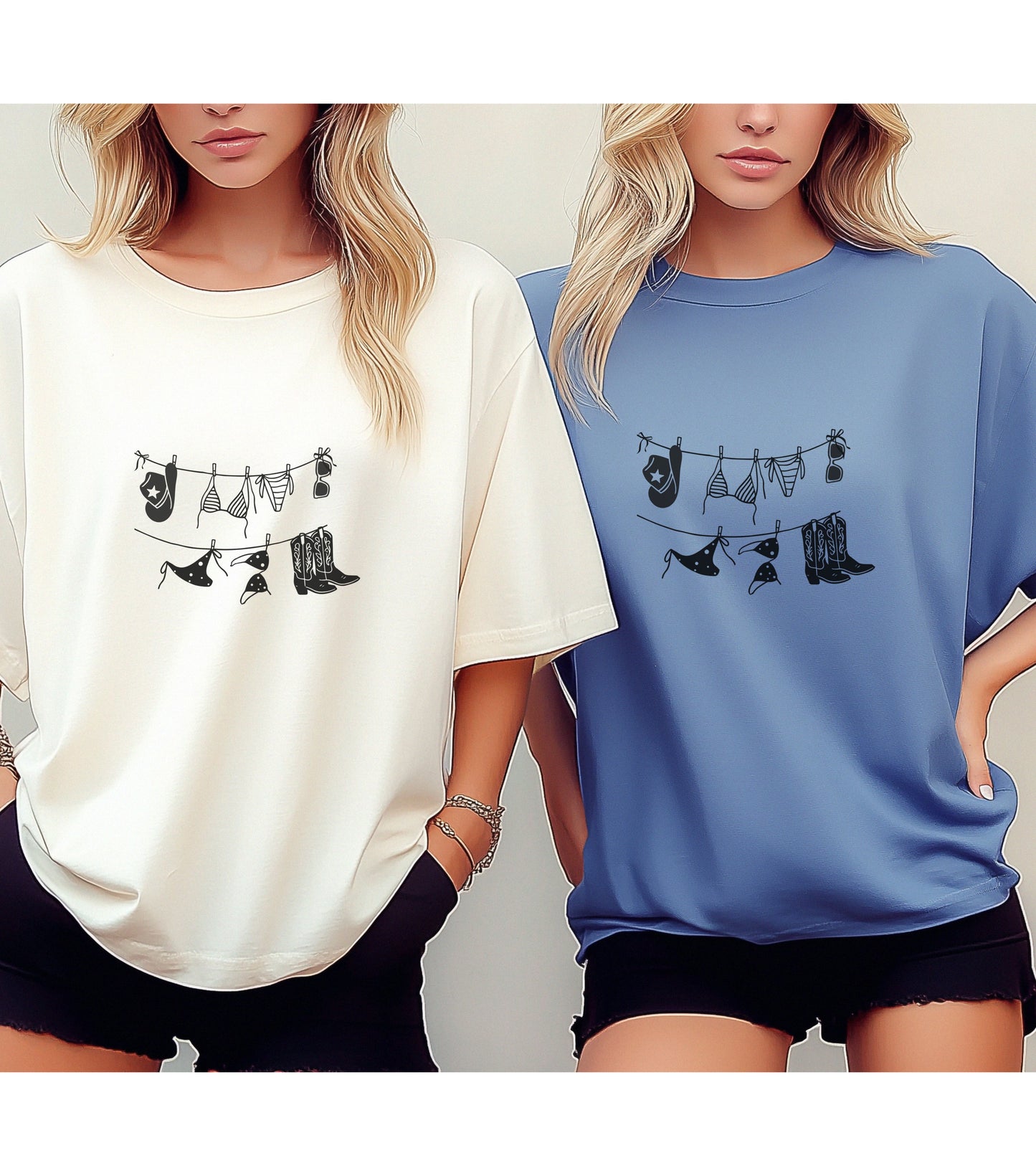 Cowgirl Summer Unisex Tee, Comfort Colors Beach Top, cowgirl style,Gift for Her, Vacation vibes, beach lover tee